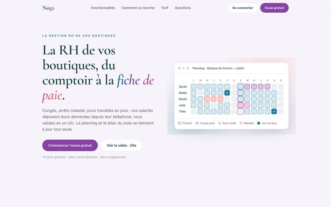 Noga, gestion RH des commerces